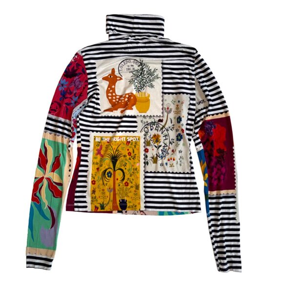 The Kit Patchwork Graphic Striped Turtleneck - Picture 3 of 8